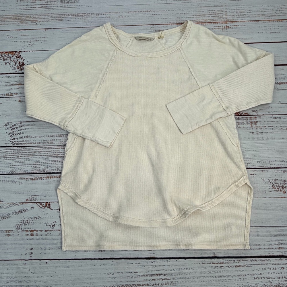Soft Surroundings Women’s size Medium Cream Waffle Knit Thermal Wayfarer Tunic - Picture 8 of 14